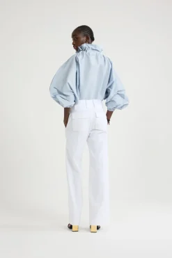 Iconic drawstring top in recycled faille