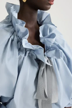 Iconic drawstring top in recycled faille