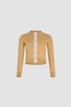 JP monogram embroidered cardigan in cotton
