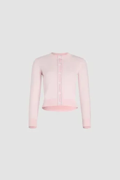 JP monogram embroidered cardigan in cotton