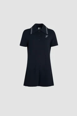 JP monogram embroidery mini polo dress in piqué organic cotton
