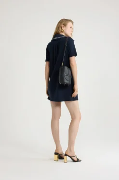 JP monogram embroidery mini polo dress in piqué organic cotton