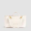Large Patou logo trapeze tote in cotton canvas