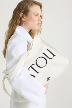 Large Patou tote in cotton canvas