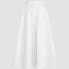 Long A-line skirt in organic cotton gabardine