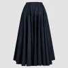 Long volume skirt in recycled faille