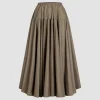 Long volume skirt in recycled faille