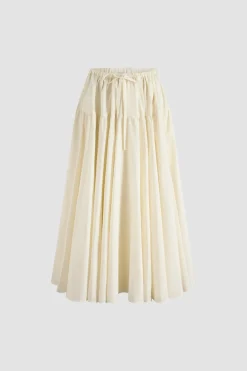 Long volume skirt in recycled faille