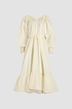 Maxi cocktail dress in recycled faille