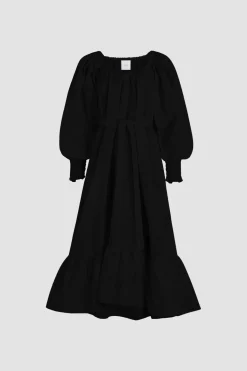 Maxi cocktail dress in recycled faille