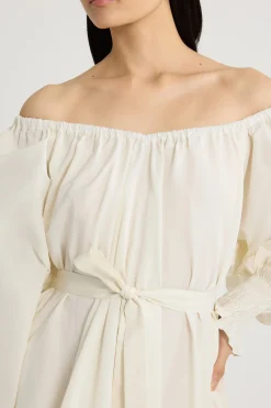 Maxi cocktail dress in recycled faille