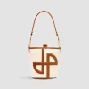 Medium JP bucket bag in leather and canvas