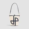 Medium JP bucket bag in leather and canvas