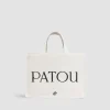 Medium Patou logo tote in cotton canvas