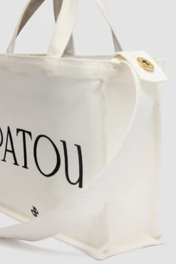 Medium Patou logo tote in cotton canvas