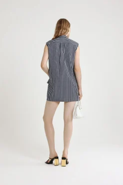 Mini shirt dress in printed organic cotton poplin