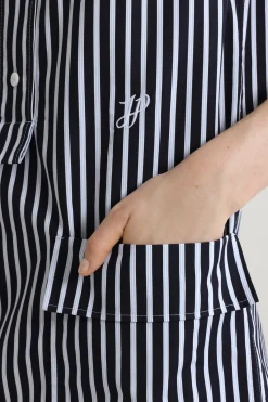 Mini shirt dress in printed organic cotton poplin