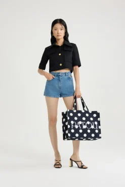Mini shorts in cotton denim