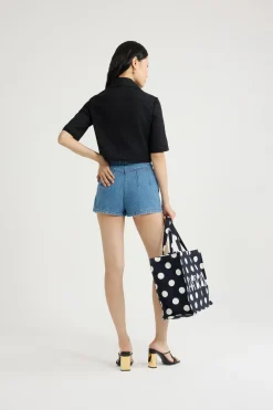 Mini shorts in cotton denim