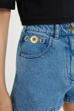 Mini shorts in cotton denim