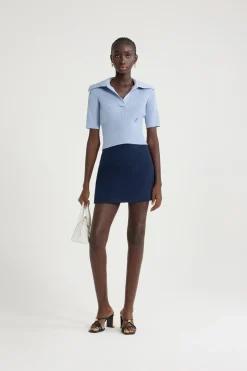 Mini skirt in lightweight organic cotton tweed