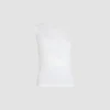 One-shoulder top in stretch organic cotton