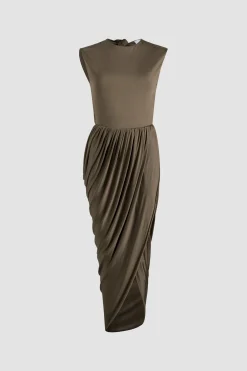 Open back dress in stretch jersey