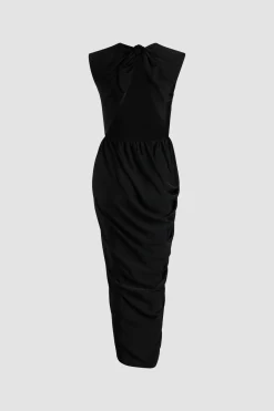 Open back dress in stretch jersey