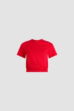Open back t-shirt in organic cotton