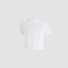Open back t-shirt in organic cotton
