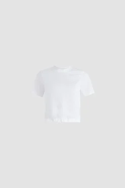 Open back t-shirt in organic cotton