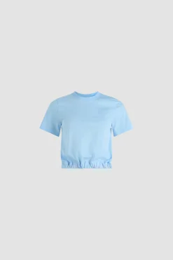 Open back t-shirt in organic cotton
