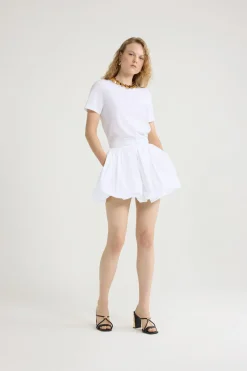 Open back t-shirt in organic cotton