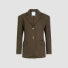 Oversized belted jacket in organic cotton gabardine