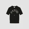 Patou jacquard knit top in eco-friendly cotton blend