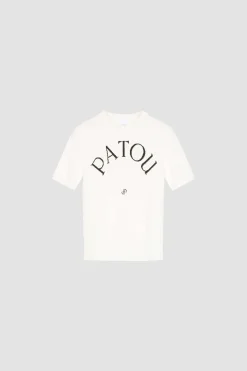 Patou jacquard knit top in eco-friendly cotton blend