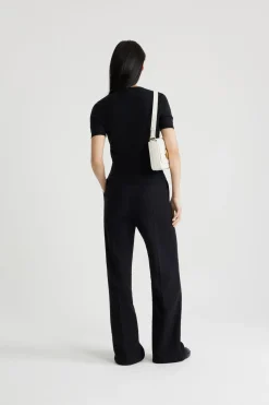 Patou jacquard knit top in eco-friendly cotton blend