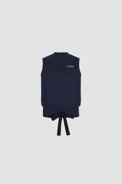 Patou logo embroidered sleeveless sweatshirt in organic cotton