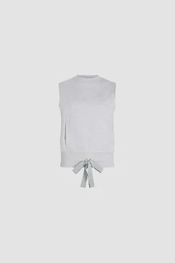 Patou logo embroidered sleeveless sweatshirt in organic cotton
