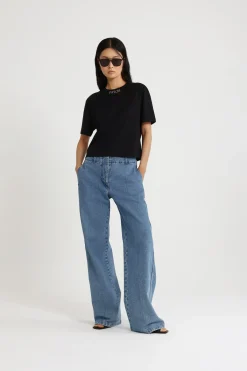 Patou logo embroidered t-shirt in organic cotton