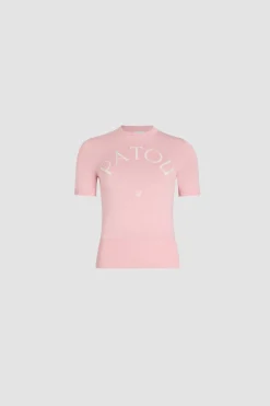 Patou logo jacquard knit top in cotton blend