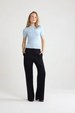Patou logo jacquard knit top in cotton blend