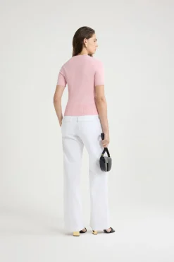 Patou logo jacquard knit top in cotton blend
