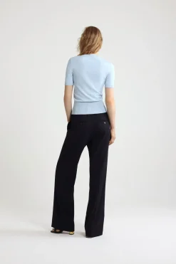 Patou logo jacquard knit top in cotton blend