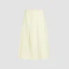Pleated midi skirt in sustainable technical wool twill