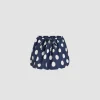Puffy mini skirt in printed recycled ottoman faille