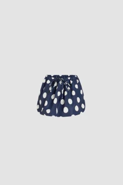 Puffy mini skirt in printed recycled ottoman faille