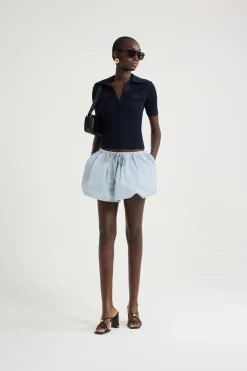 Puffy mini skirt in recycled faille