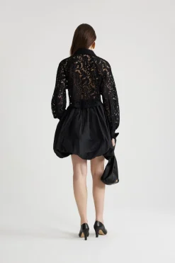Recycled faille bubble skirt
