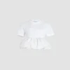 Ruffle hem t-shirt in organic cotton and faille